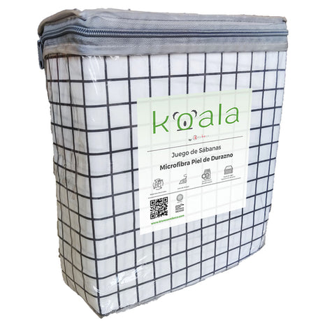 Juego de sábanas Microfibra Koala matrimonial cuadro Rebeca®
