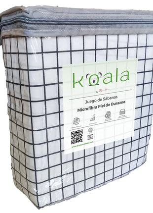 Juego de sábanas Microfibra Koala king size cuadro Rebeca®