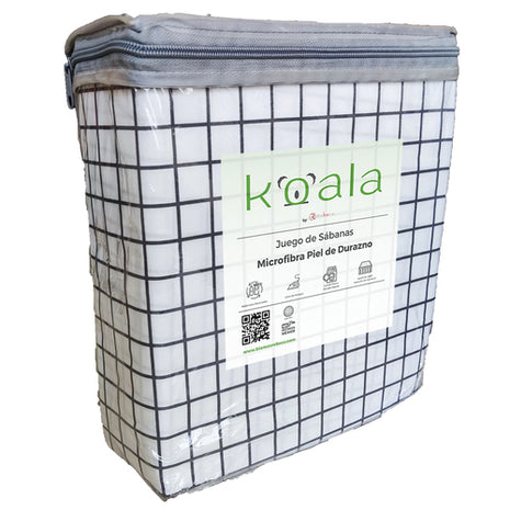 Juego de sábanas Microfibra Koala king size cuadro Rebeca®