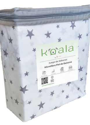 Juego de sábanas Microfibra Koala matrimonial estrella Rebeca®