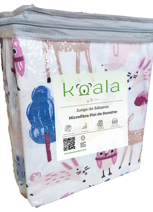 Juego de sábanas Microfibra Koala queen size fauna Rebeca®