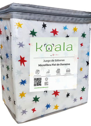Juego de sábanas Microfibra Koala individual júpiter Rebeca®