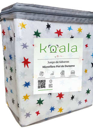 Juego de sábanas Microfibra Koala queen size júpiter Rebeca®