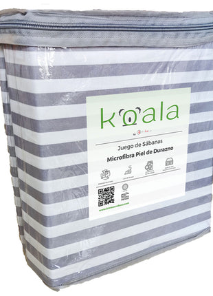 Juego de sábanas Microfibra Koala individual raya Rebeca®