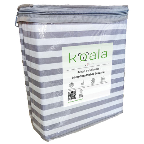 Juego de sábanas Microfibra Koala individual raya Rebeca®