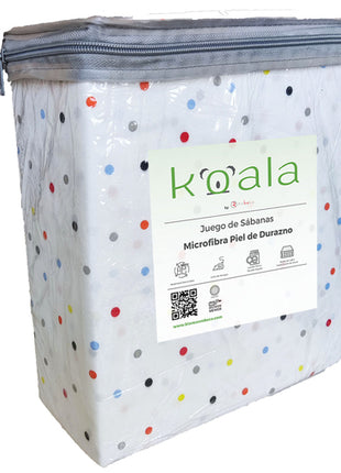 Juego de sábanas Microfibra Koala matrimonial confeti Rebeca®