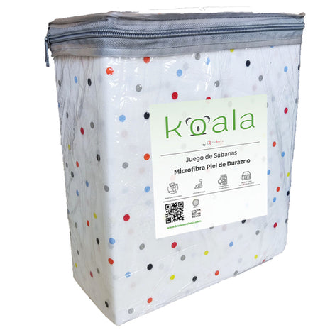 Juego de sábanas Microfibra Koala matrimonial confeti Rebeca®