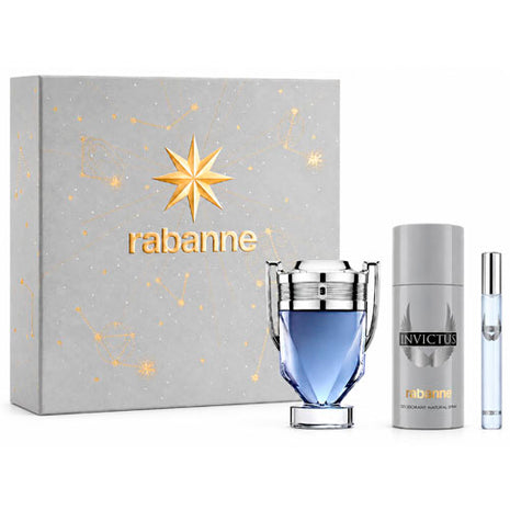 Paco Rabanne Set Invictus 3 pzs Caballero| Perfume EDT 100ml + Desodorante 150ml + Spray EDP 10ml