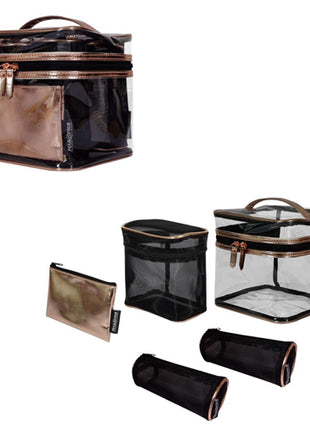 Set de Cosmetiqueras Linz negro con dorado Peak Tour