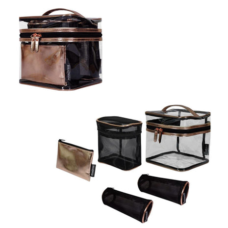 Set de Cosmetiqueras Linz negro con dorado Peak Tour
