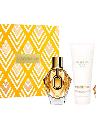 Paco Rabanne Set Million Gold 3 pzs Dama | Perfume 90ml + Loción Corporal 100ml + Mini Perfume 5ml