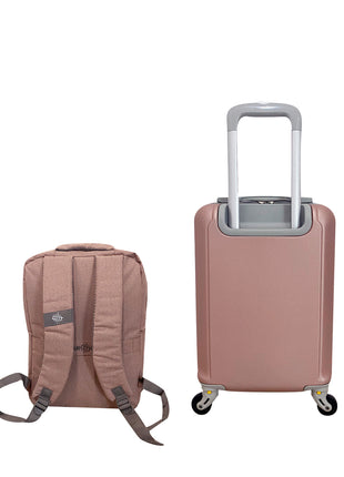 Juego de maleta rígida 17" y mochila Paris rose gold Peak Tour
