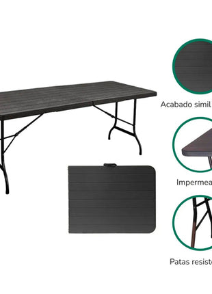 Génesis Mesa tipo portafolio SM-MMCO café de 1.80 metros de plástico tipo madera