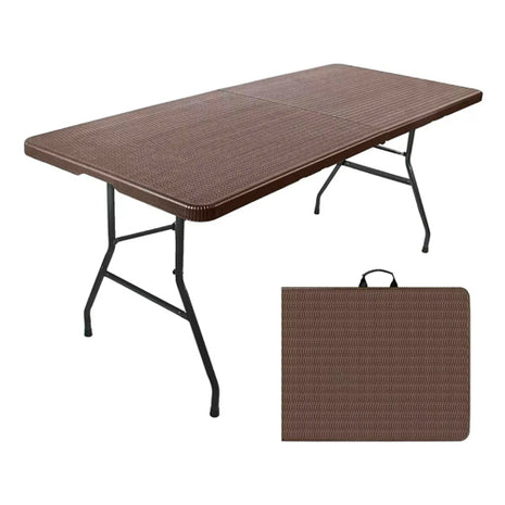 Génesis Mesa tipo portafolio SM-MRCC café de 1.80 metros de rattán