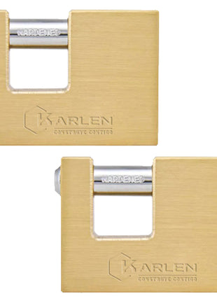 Kit 2 piezas Candado rectangular 60mm Karlen