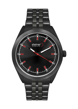 Steiner Reloj para caballero ST25302WQ negro con extensible de acero inoxidable