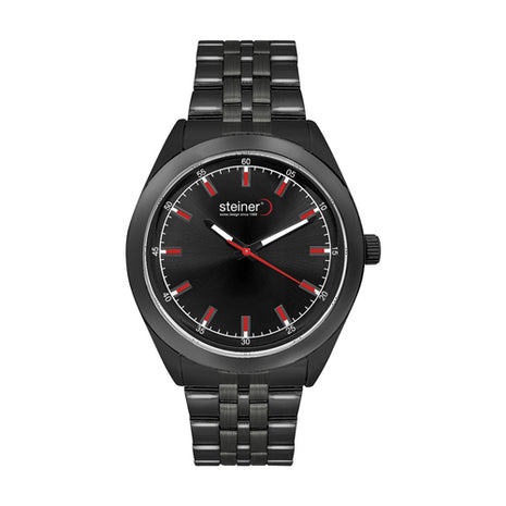 Steiner Reloj para caballero ST25302WQ negro con extensible de acero inoxidable