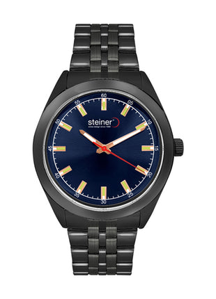 Steiner Reloj para caballero ST25303WQ negro con extensible de acero inoxidable