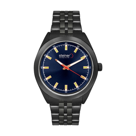 Steiner Reloj para caballero ST25303WQ negro con extensible de acero inoxidable