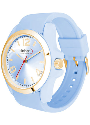 Steiner Reloj para dama ST25319WQ azul con correa de silicón