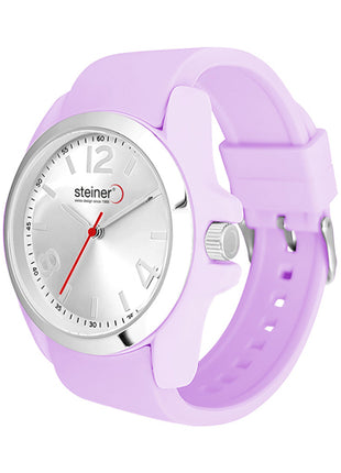 Steiner Reloj para dama ST25321WQ violeta con correa de silicón