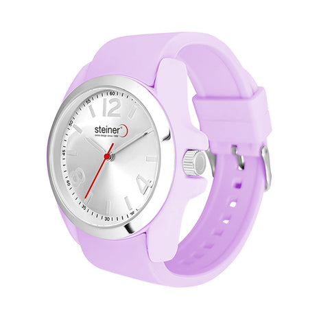 Steiner Reloj para dama ST25321WQ violeta con correa de silicón