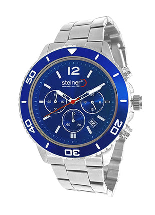 Steiner Reloj para caballero ST25371ME plata con cronógrafo