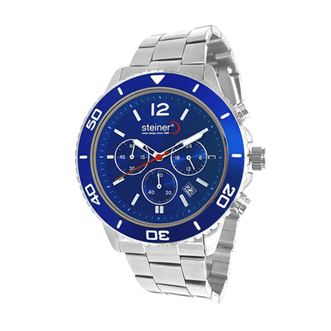 Steiner Reloj para caballero ST25371ME plata con cronógrafo