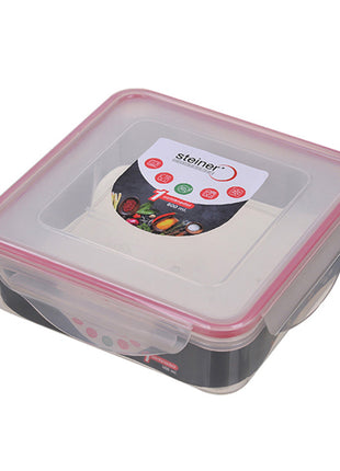 Steiner Contenedor de 600ml ST3003 transparente cuadrado de plástico