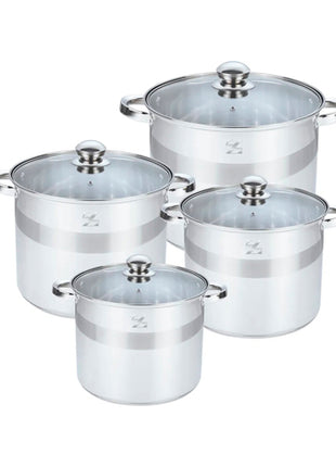 Swiss Zurich Set de Ollas SZ8 plata 8 piezas mango Soft Touch