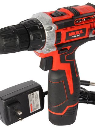 Mikels Taladro Atornillador Inalámbrico TAI-12 rojo con negro de 12V batería recargable