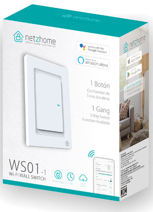 Interruptor Inteligente WIFI de 1 botón WS01-1 Netzhome