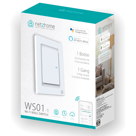 Interruptor Inteligente WIFI de 1 botón WS01-1 Netzhome