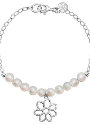Tanya Moss Pulsera Flor Verano con Cadena y Perlas YB2982 plata .925