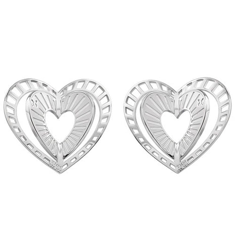 Tanya Moss Broqueles Corazón Destello YE2853 plata .925