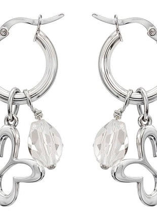 Tanya Moss Arracadas pequeñas con cristal YE2860 plata .925