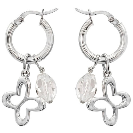 Tanya Moss Arracadas pequeñas con cristal YE2860 plata .925