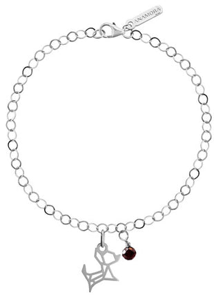 Tanya Moss Pulsera Origami Perrito con Granate YLB2914 plata .925