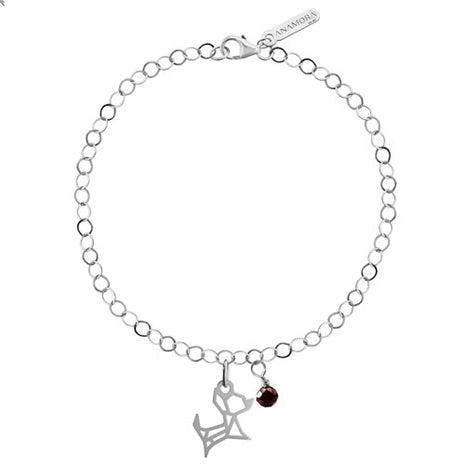 Tanya Moss Pulsera Origami Perrito con Granate YLB2914 plata .925