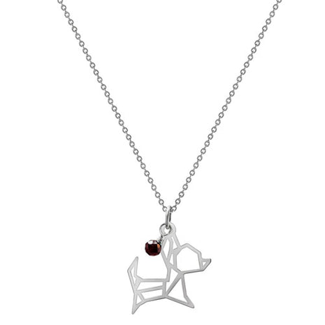 Tanya Moss Dije Origami Perrito con Granate YLP2914 plata .925