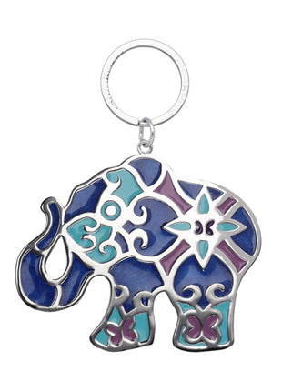 Tanya Moss llavero Mod. YV2512 color: plata de elefante con esmalte