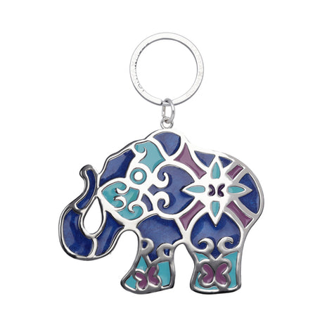 Tanya Moss llavero Mod. YV2512 color: plata de elefante con esmalte