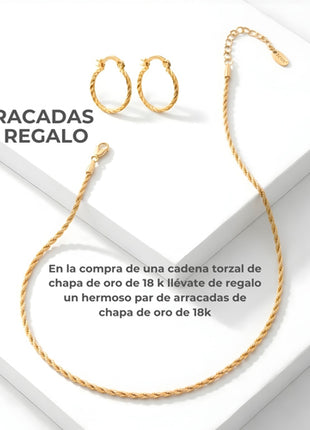 Zvezda Cadena Torsal ZCA-CH-T3-50-PRO 3mm Chapa De Oro 18K Arracadas
