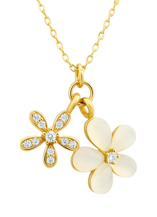 Zvezda Collar Dos Flores ZCO-CH-2FLO-BL Chapa 18K