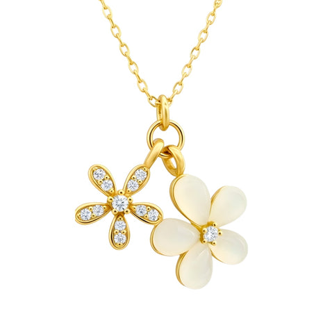 Zvezda Collar Dos Flores ZCO-CH-2FLO-BL Chapa 18K