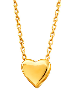 Zvezda Collar de Corazón Liso Chico ZCO-CH-COR-P7 chapa de oro amarillo de 18k