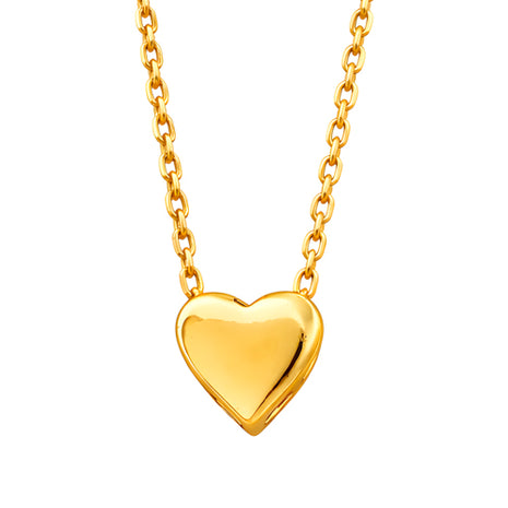 Zvezda Collar de Corazón Liso Chico ZCO-CH-COR-P7 chapa de oro amarillo de 18k