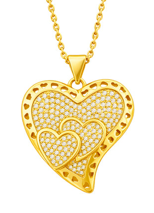 Zvezda Collar varios Corazones ZCO-CH-COR24-DOB chapa de oro amarillo de 18k