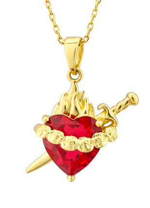 Zvezda Collar Corazón Con Espada ZCO-CH-CORA-ESP Chapa 18K