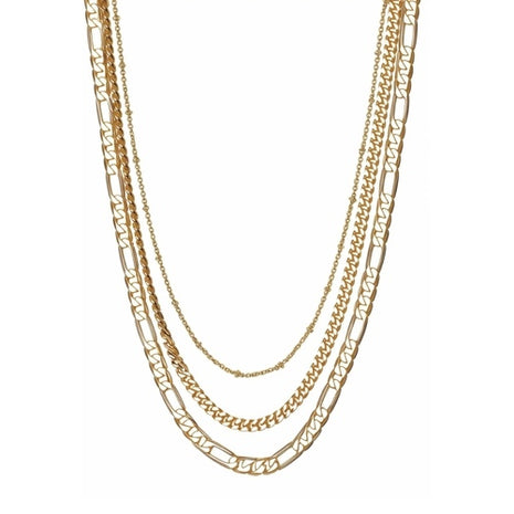 Collar triple de chapa de oro 18K ZCO-CH-TRIP-GSO Zvezda